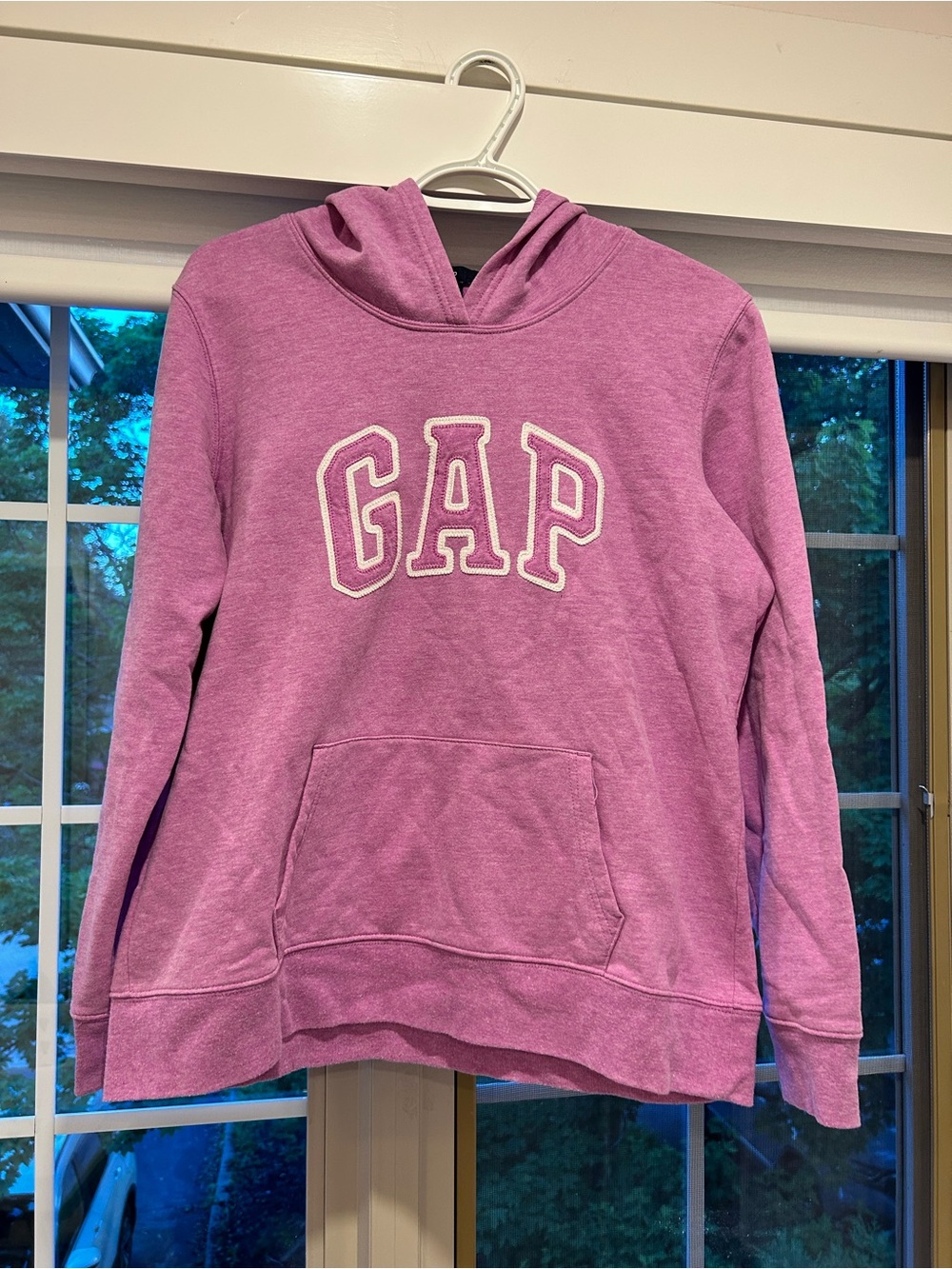 GAP Lavender Pullover Hoodie with White Logo Accent